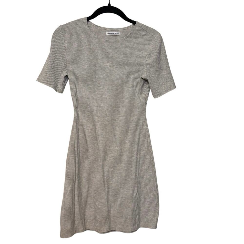 Reformation Beige Ribbed Knit Mini Dress Size Small